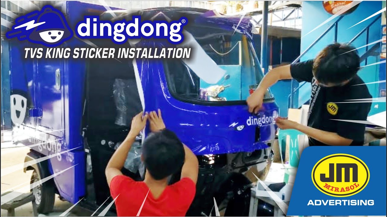 Dingdong PH's TVS King Sticker wrap installation | JM Mirasol Advertising
