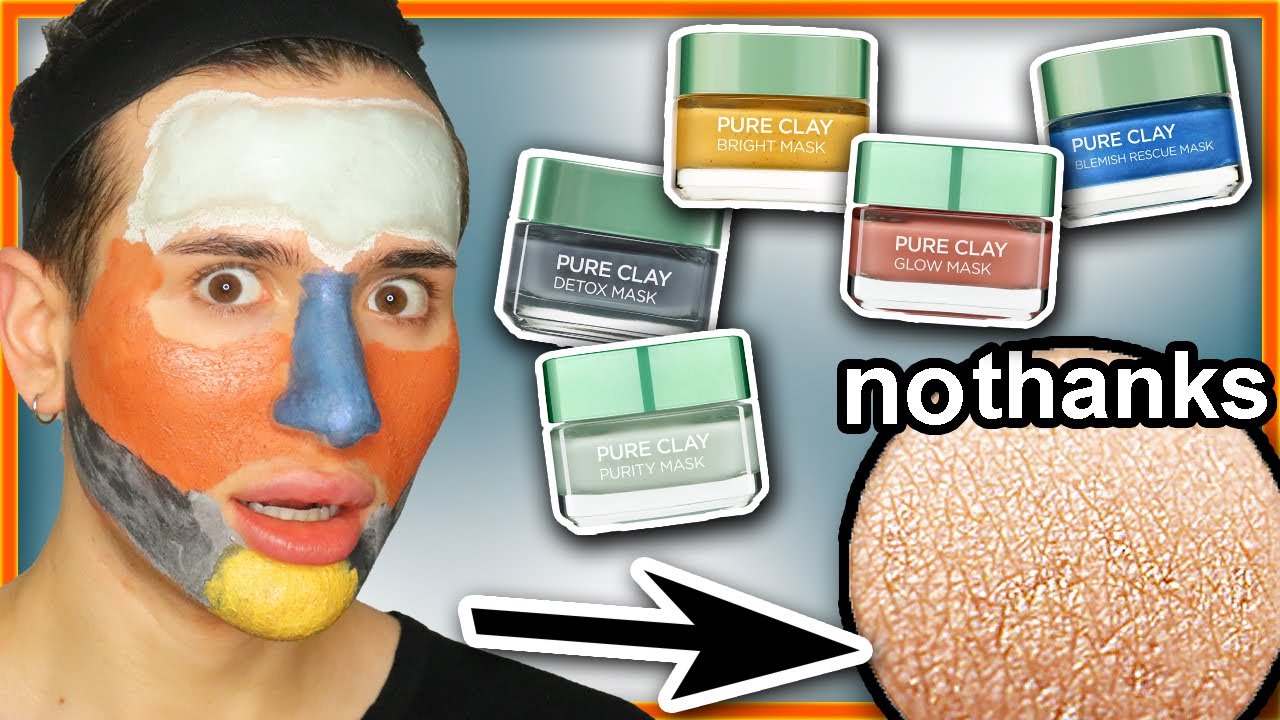 I tried EVERY L'Oreal PURE CLAY MASK to see which is best!! (5 MASKS)