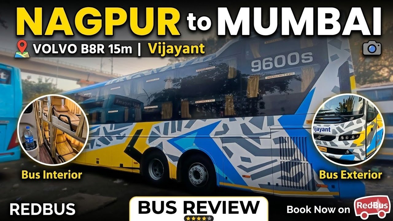 Vijayant Travels Volvo B8R 9600s l Nagpur to Mumbai l AC Sleeper Bus Review I Volvo Bus Journey