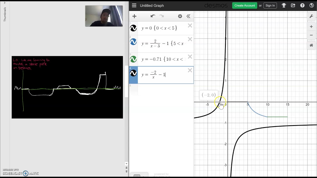 Modelling Skatepark using Graphs on DESMOS