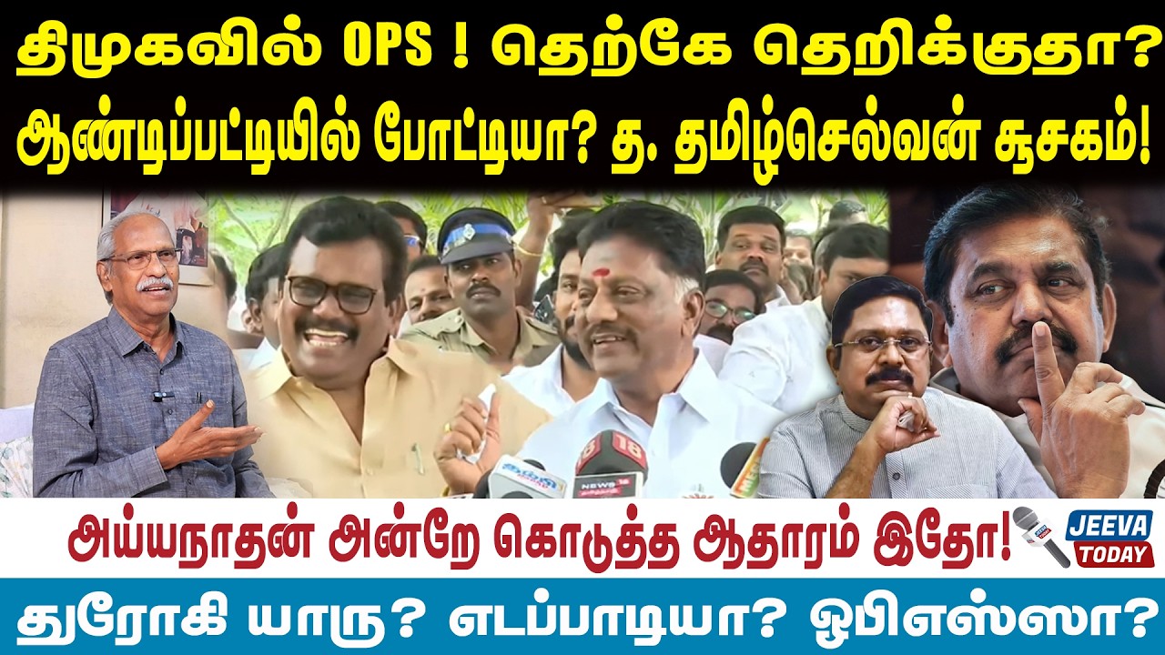 |OPS |திமுகவில் OPS.! தெற்கே தெறிக்குதா?ஆண்டிப்பட்டியில் போட்டியா? த. தமிழ்செல்வன் சூசகம்!