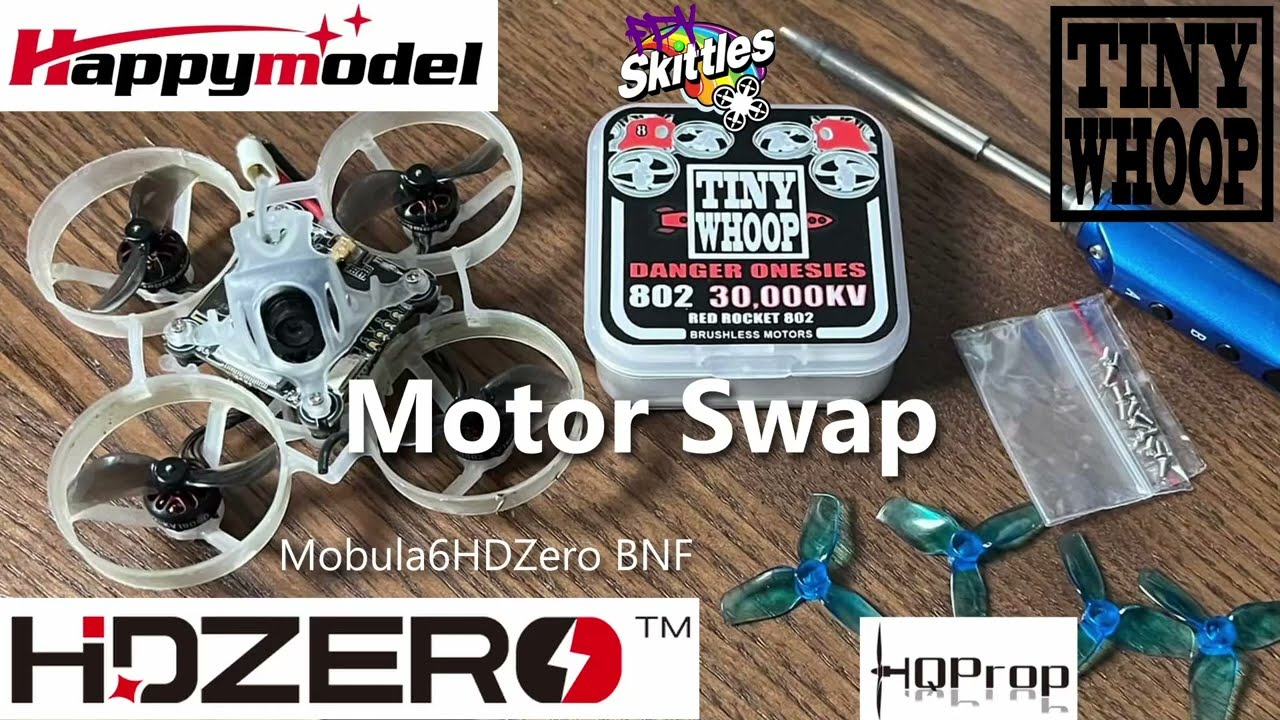Mob6HDZero BNF Motor Swap to Tiny Whoop 802 30000kv DANGER Onesies