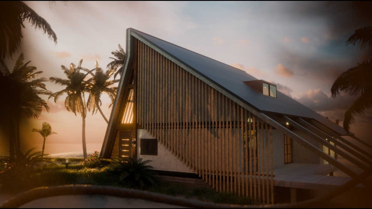 Tropical Blender Beach House | Architecture Visualisation