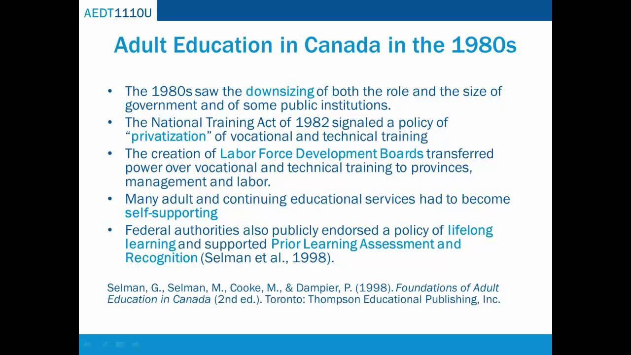 6.2 Adult Learning History from 1960 - Present