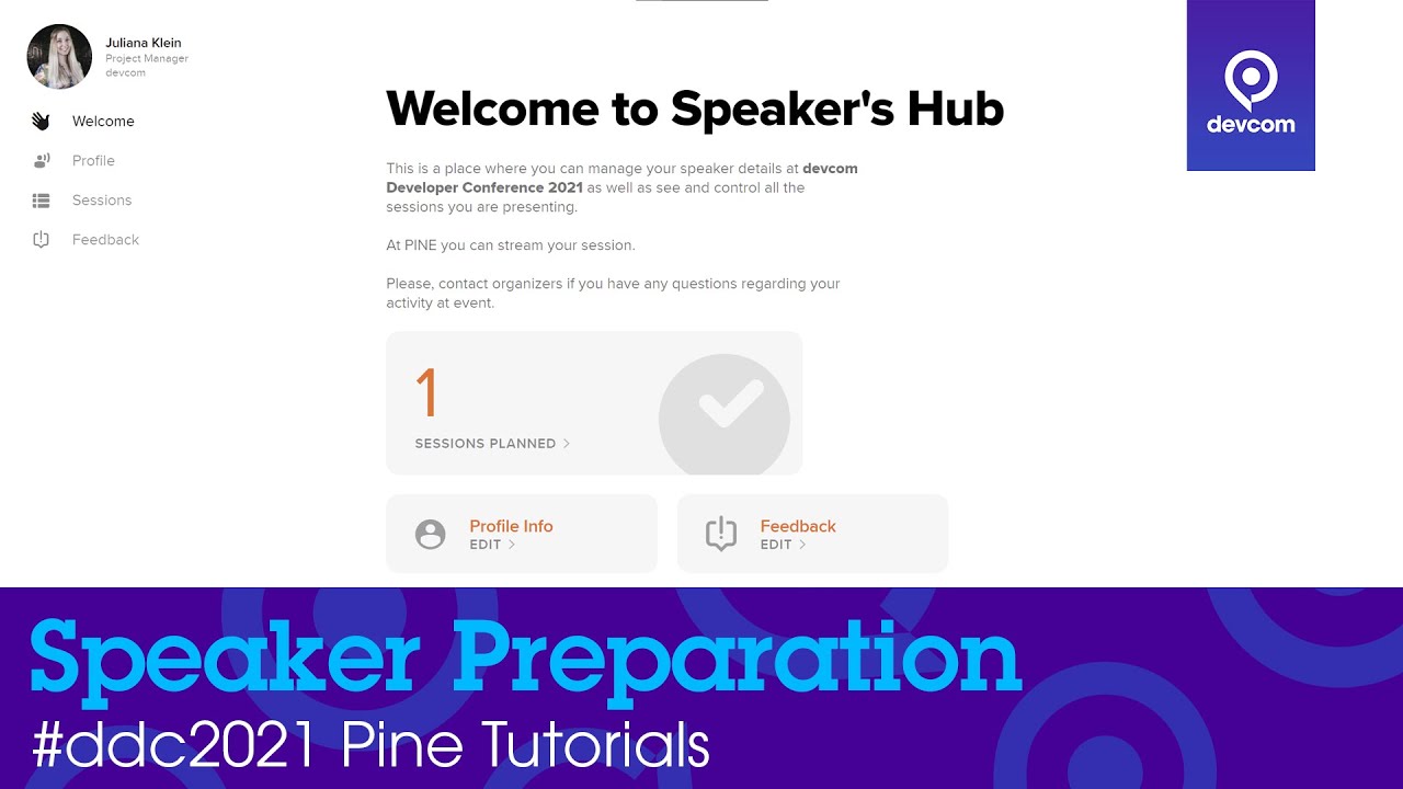How to prepare as a Speaker in Pine | devcom Developer Conference 2021