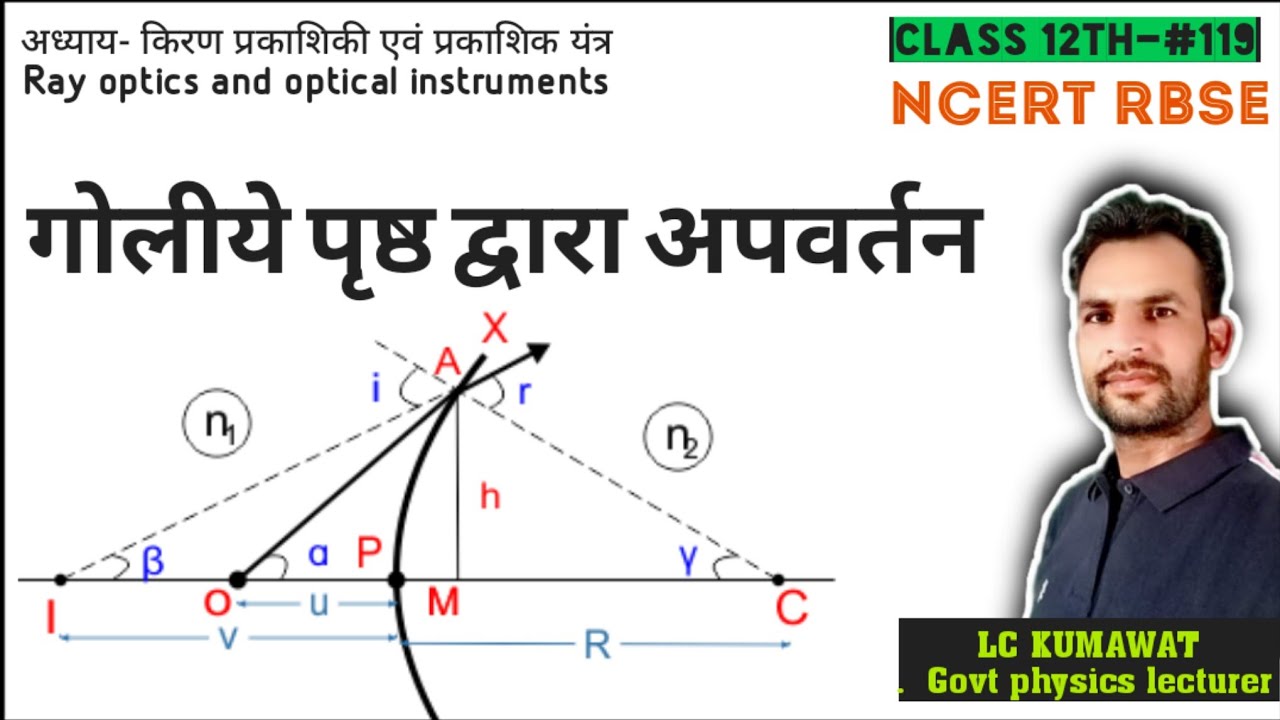 BCS12th-#119 NCERT गोलीये पृष्ठ द्वारा अपवर्तन | REFRACTION BY CURVE SURFACE
