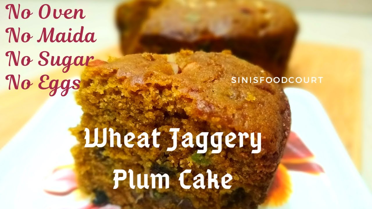 ഗോതമ്പ് പൊടിയും ശർക്കരയും കൊണ്ട് Plum Cake | No Oven No Egg Wheat Jaggery Plum Cake Recipe