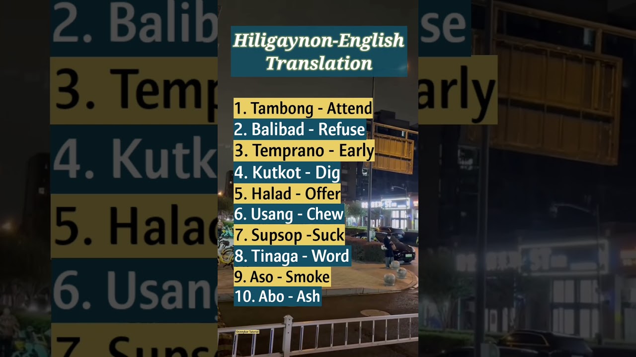 Learn Hiligaynon:Common Hiligaynon Words|Hiligaynon English Translation Part 4 #ilonggo #hiligaynon
