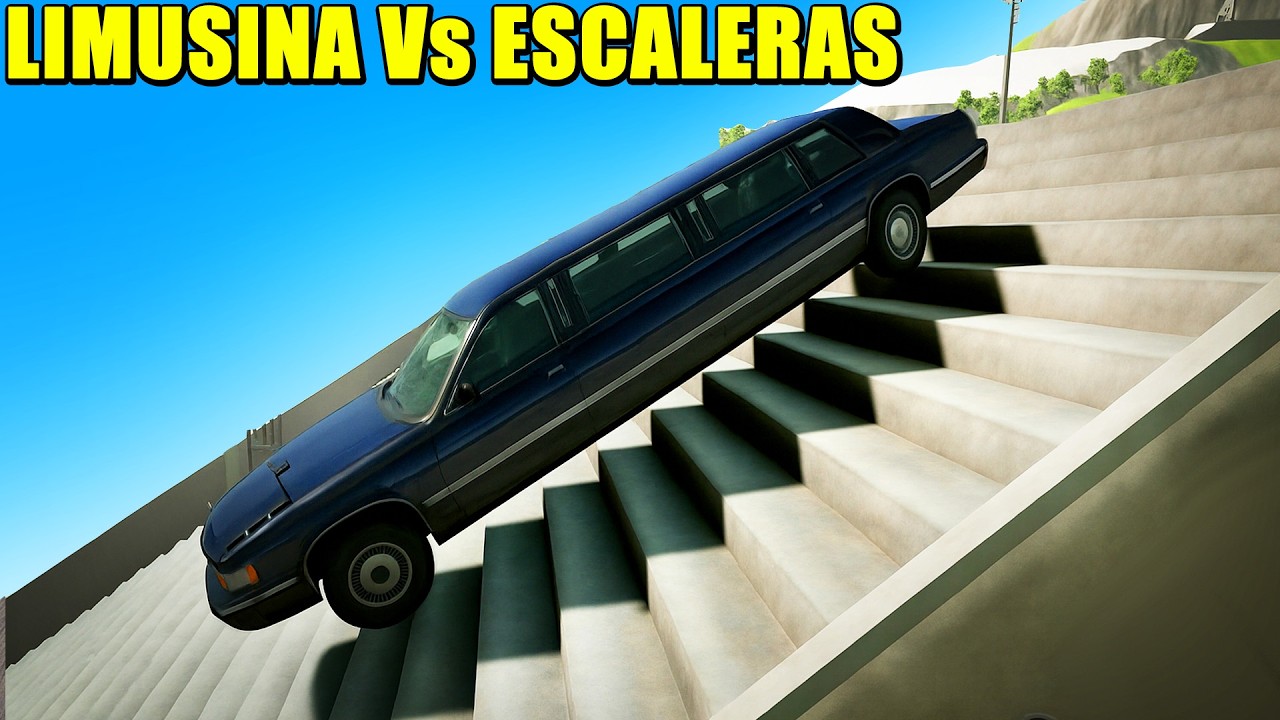 LIMUSINAS Vs ESCALERAS Y RAMPAS BRUTALES | Actualización BEAMNG DRIVE Gameplay Español