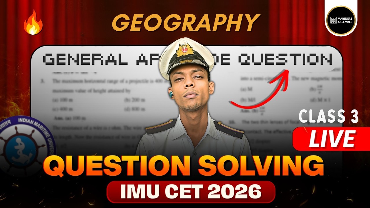 IMU CET 2026 LIVE | Geography Question Solving | Class 3 | Full Concept + PYQs #imucet
