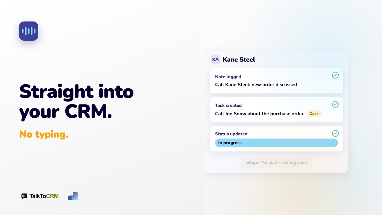 Every conversation automatically in your CRM, without typing
