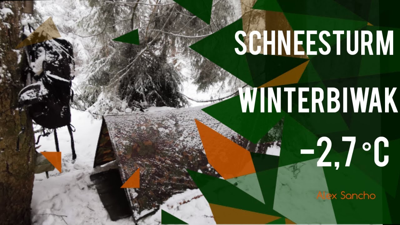 Übernachtung im Schneesturm bei -2,7°C - Winterbiwak
