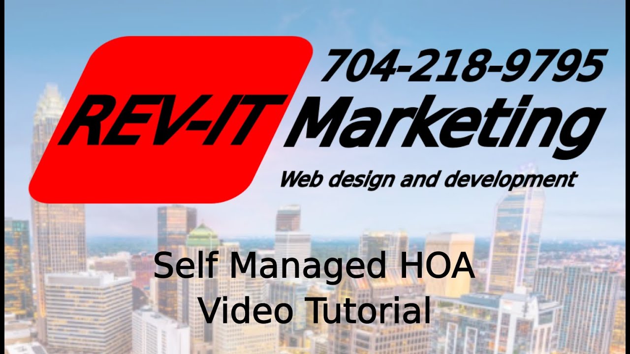 Self managed HOA instructional video Step 1