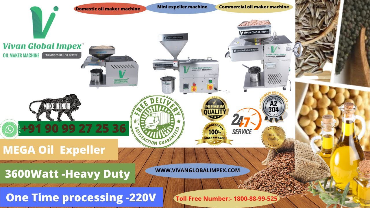 Combo Oil Machine for Home to Business | 10–55Kg/Hr | Start Oil Business| Vivan Global Impex