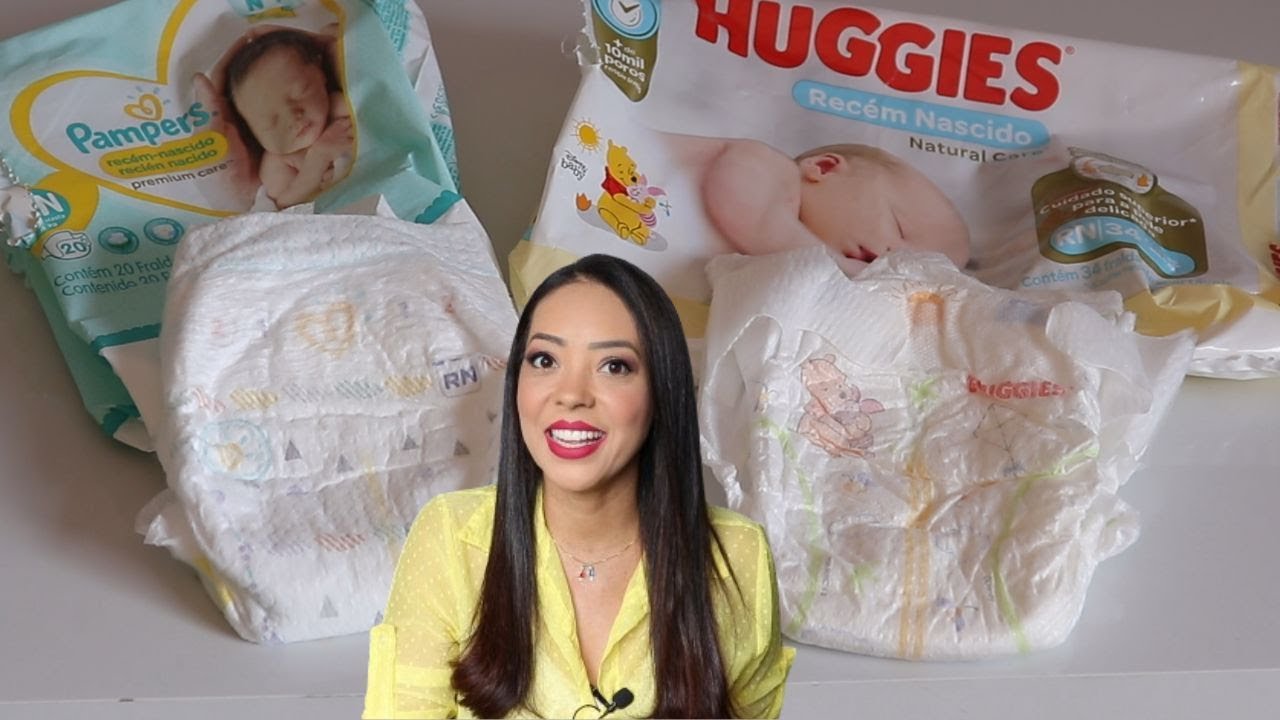 RN Pampers x RN Huggies. O tamanho e a forma são diferentes?