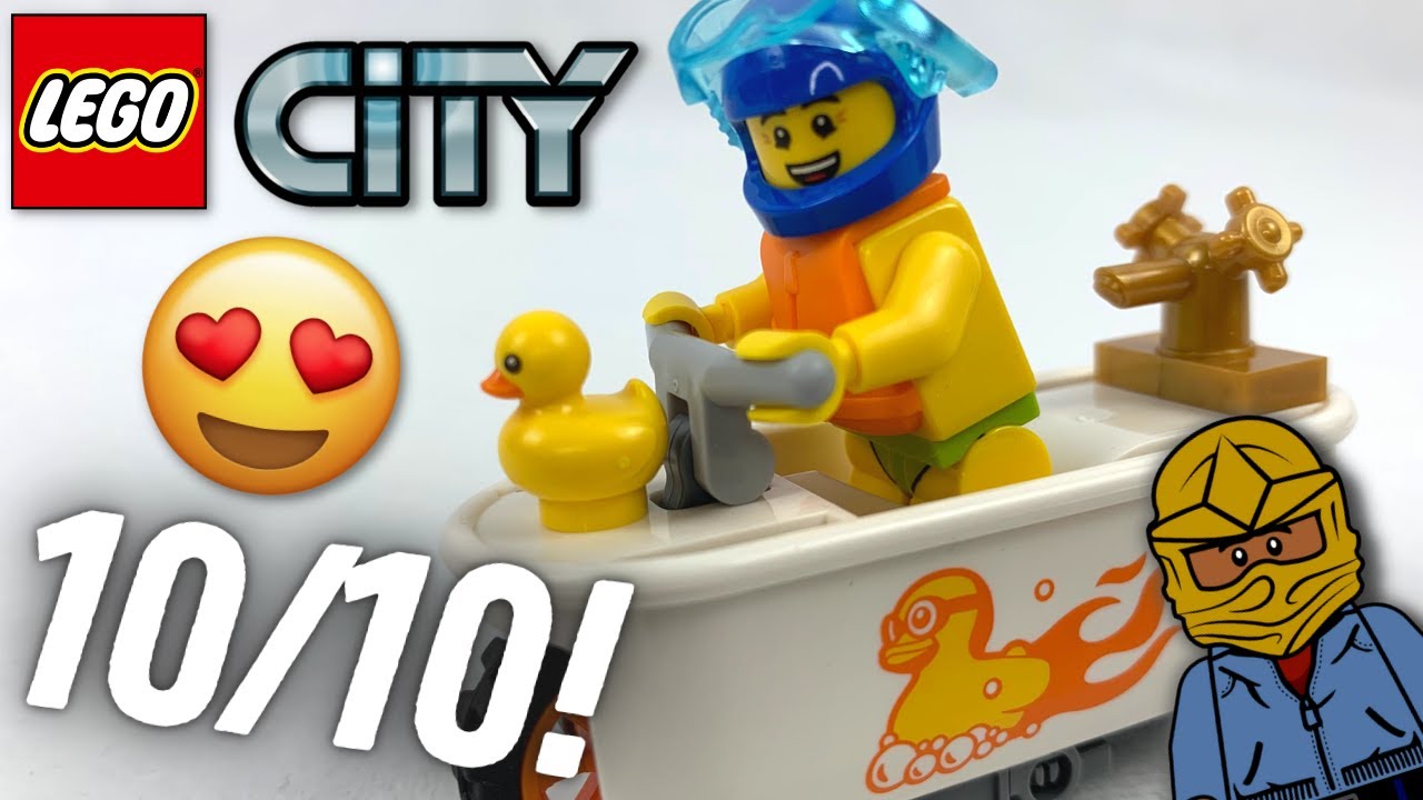 🤩Perfection!🤩 LEGO City Stuntz 60333 Bathtub Stunt Bike Review!