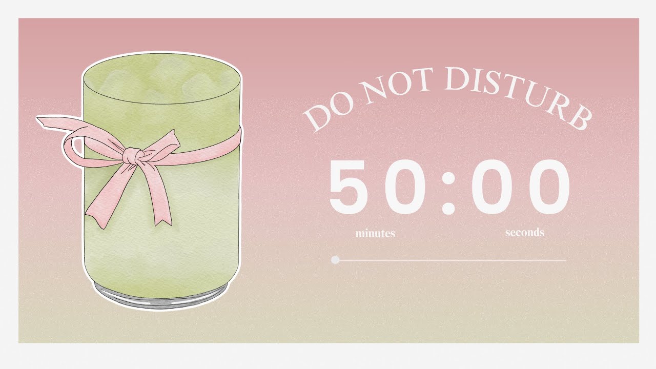 study with me (matcha latte) - 50 minute, 10 minute break, with brown noise - 4 - hour pomodoro