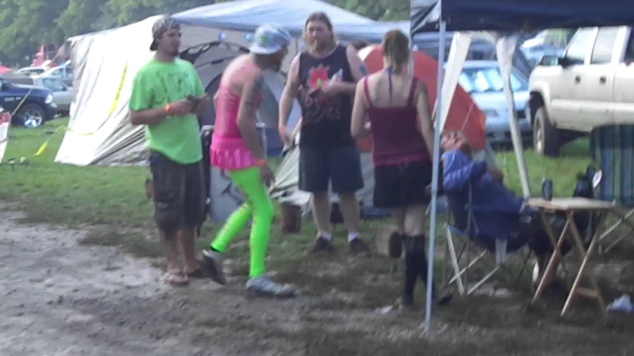 Walking to the main stage at the gathering of the juggalos 2013