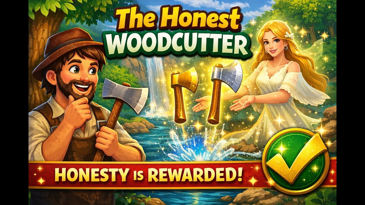 The Honest Woodcutter 🌳 | Moral Story for Kids | Honesty Is Always Rewarded