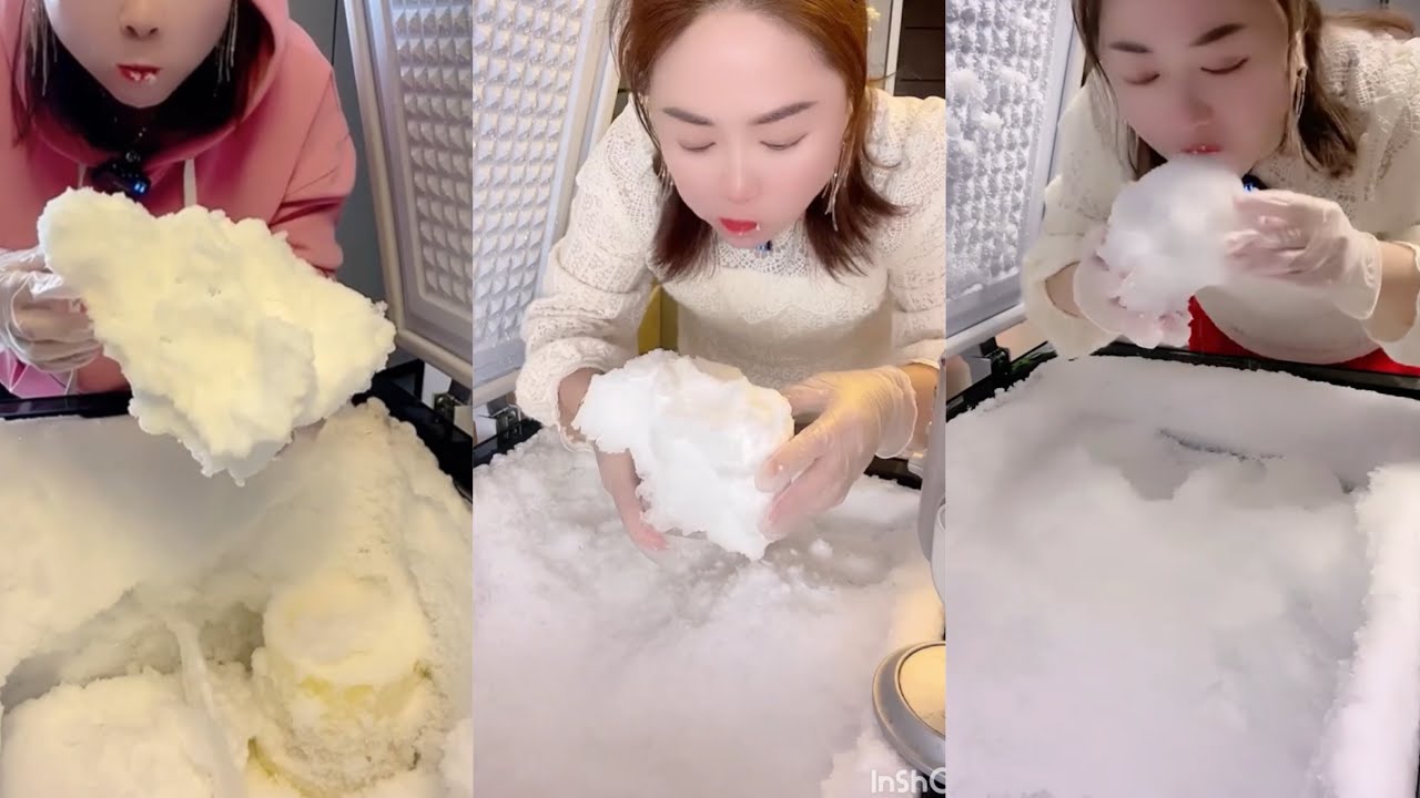 ASMR - only bites | Eating ice #asmreating #iceeating #frostbites #frezzerfrost #ice