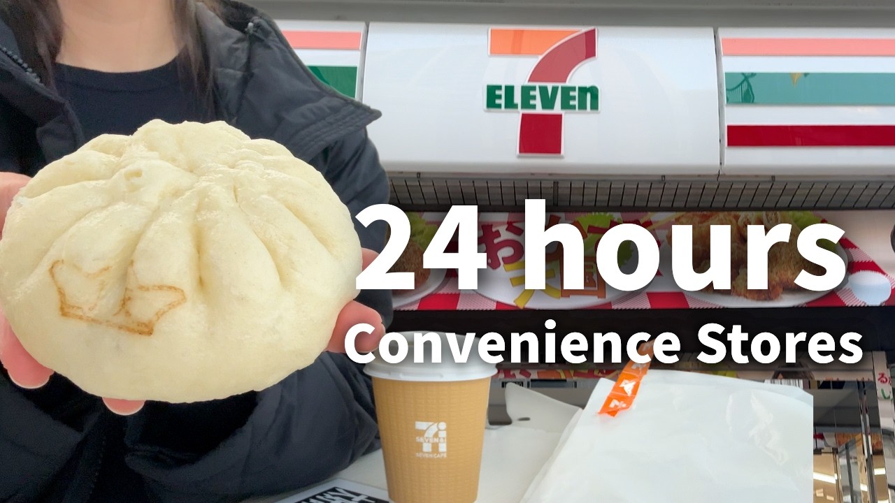24 Hours Living on  Convenience Store Food | Japanese Office Worker Vlog