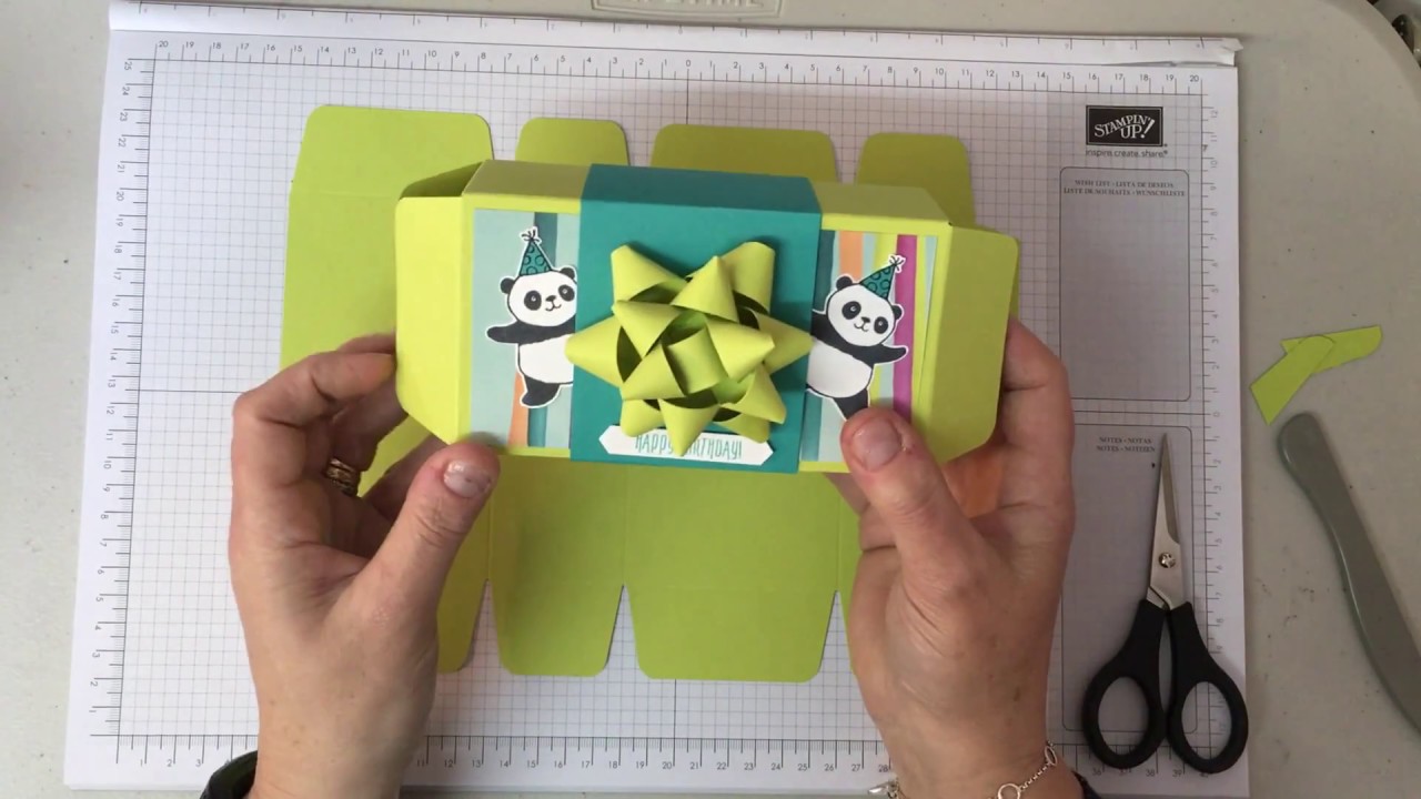 Gift Bag PunchBoard Box by Jenny Moors UK Stampin' UP! Demonstrator