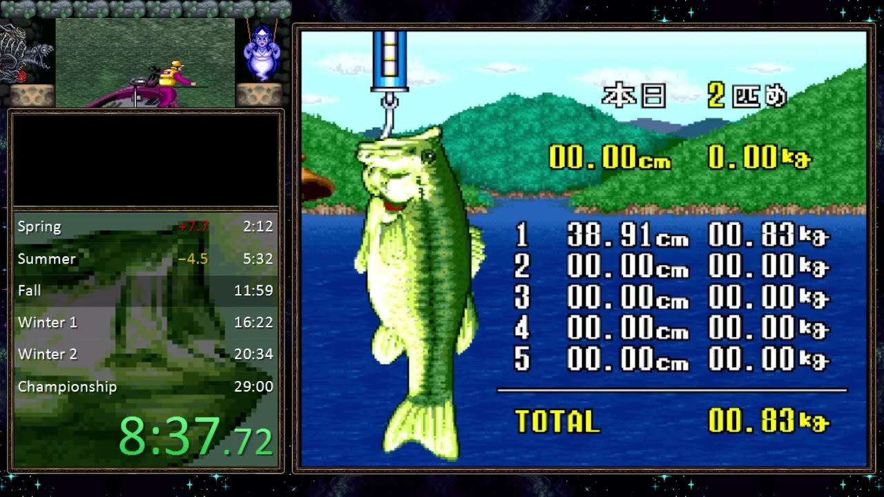 Oomono Black Bass Fishing - Jinzouko Hen - Win all tournaments speedrun - 27:39.183