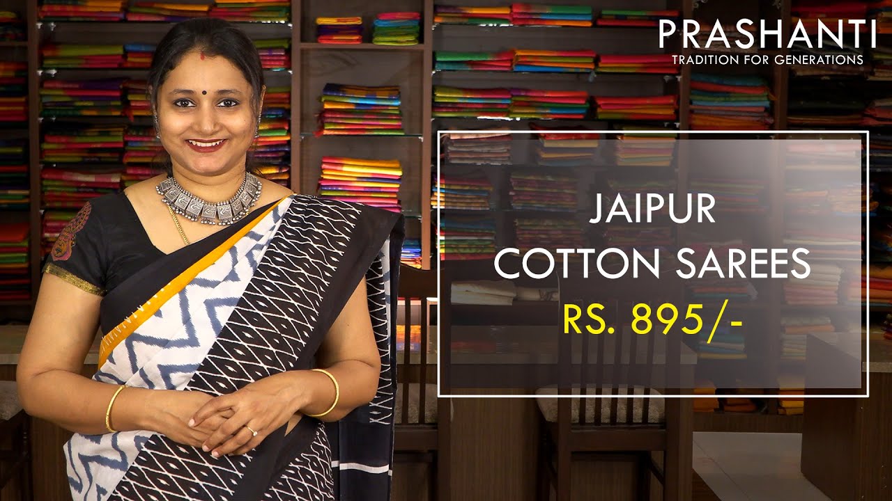 Jaipur Cotton Sarees | Rs. 895/- | Prashanti Sarees