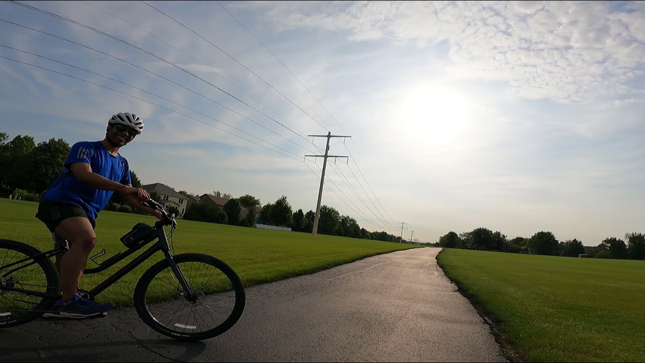 Bike riding in Naperville. Saturday morning ride. Ashbury Greenway, 95th St., DuPage River Trail.