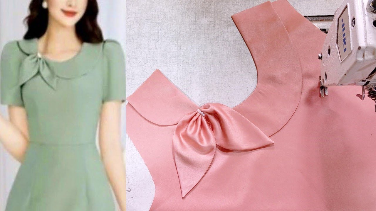 Cute neck design with collar cutting and stitching for sewing lovers 😍😍.