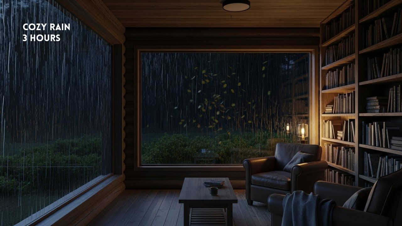 Cabin Rain Ambience for Peaceful Sleep | 3 Hours of Pure Rain 🌧️(No Music)