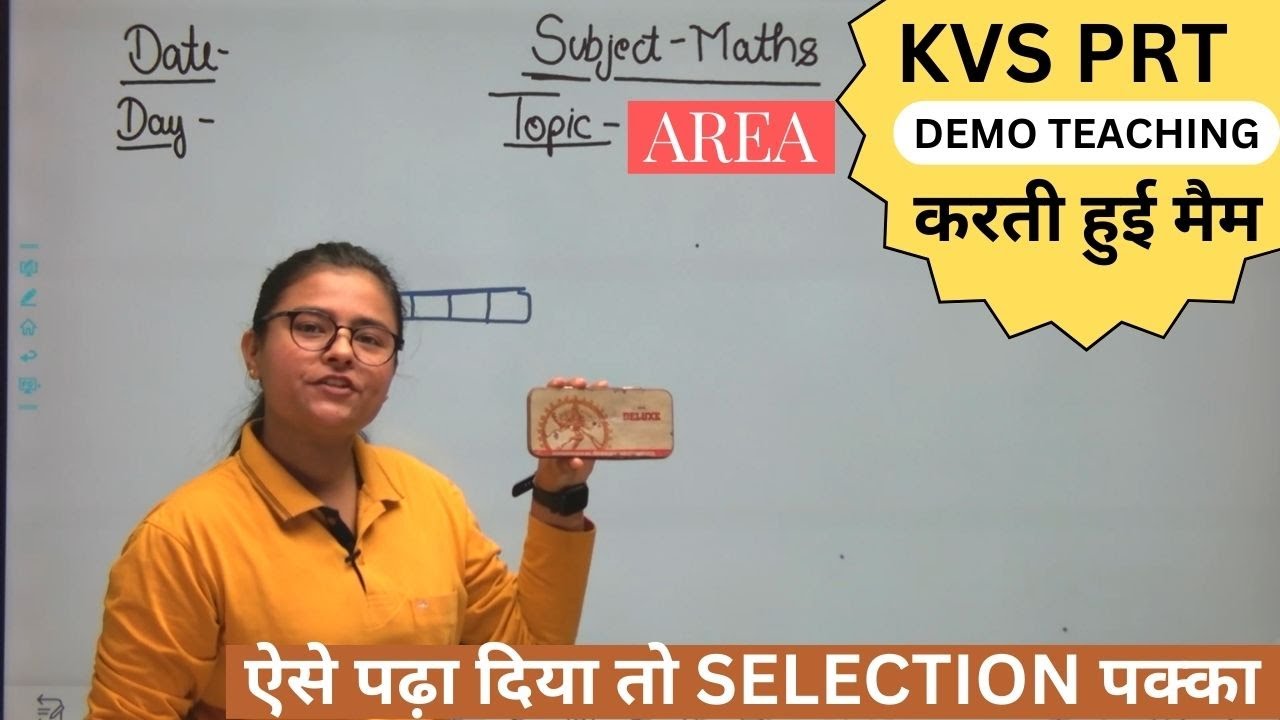 MATHS Demo Class For Kvs PRT Level | Maths Demo Video for Kvs Interview | how to teach area kvs prt