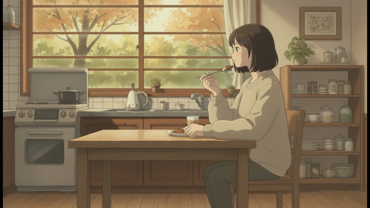 Cozy Autumn Kitchen 🍛 Slow Cooking Japanese Curry Rice | Ghibli-Style Healing ASMR