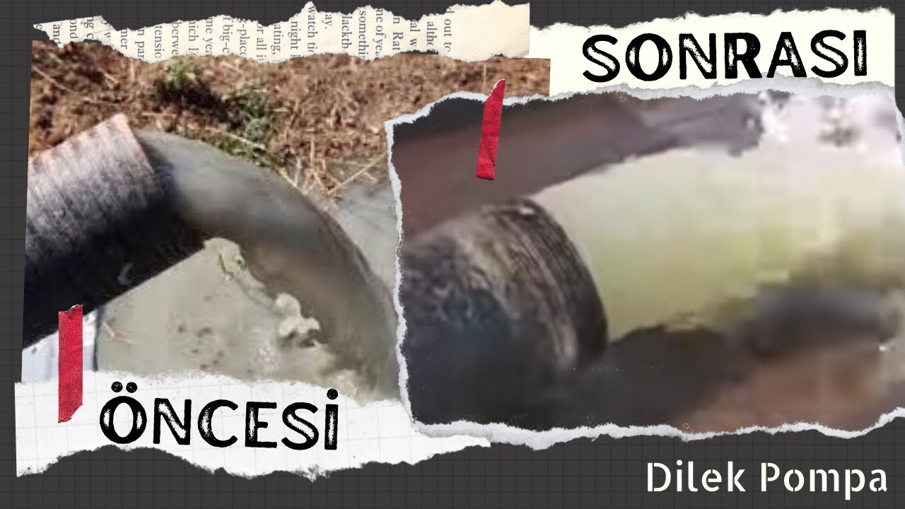Az ve çamurlu akan su artık bol ve berrak. Kompresör ile kuyu temizleme - Borehole flushing