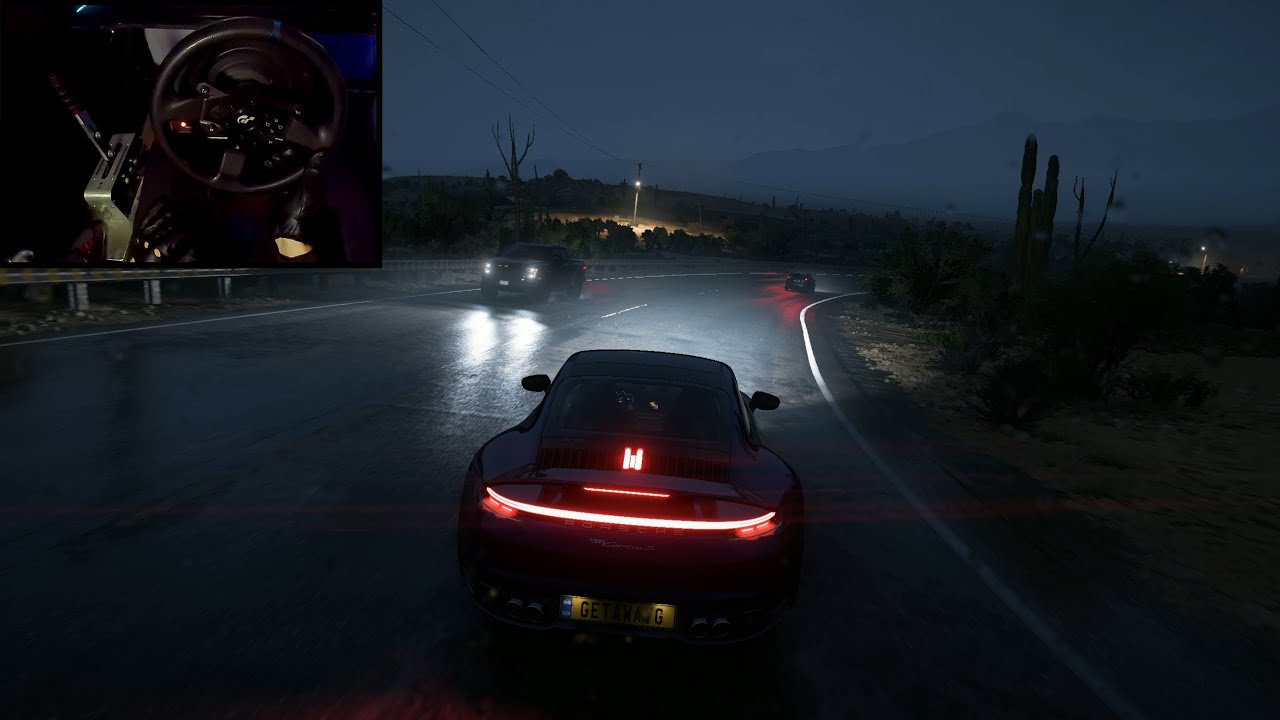 Relaxing Night Drive Porsche 911 Carrera S - Forza Horizon 5 | Steering Wheel Gameplay