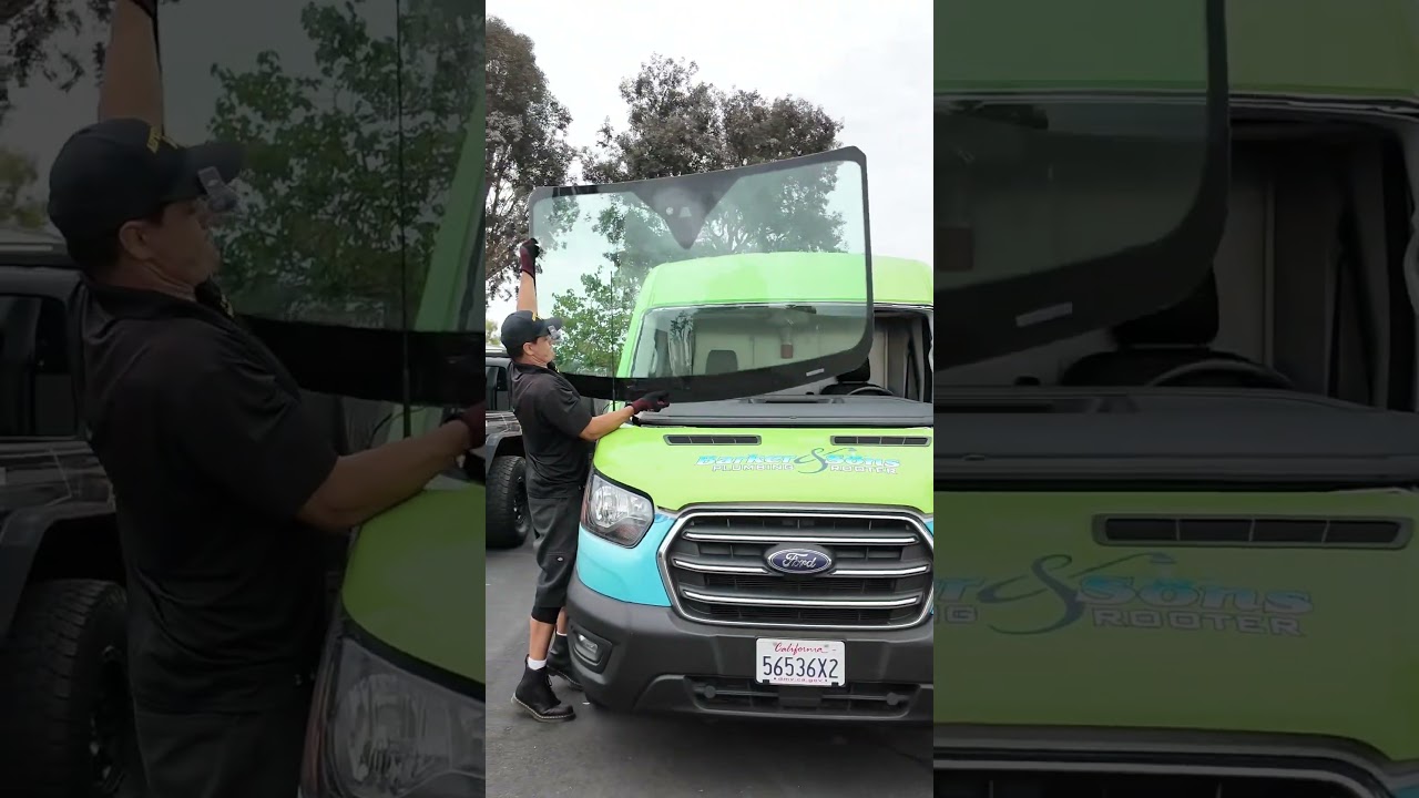 Ford Transit Windshield Replacement 👊#orangecounty #oc #autoglass #windshieldreplacement