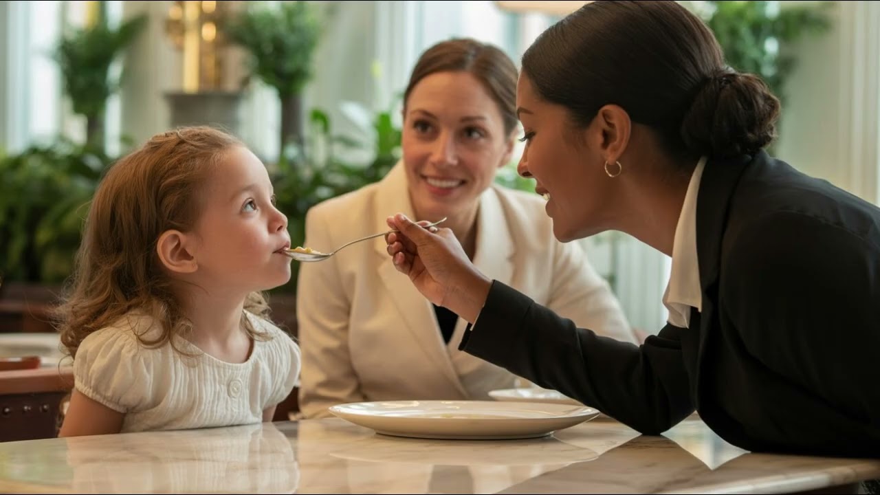 « Une mère milliardaire voit une serveuse noire nourrir sa fille aveugle — et sa vie change