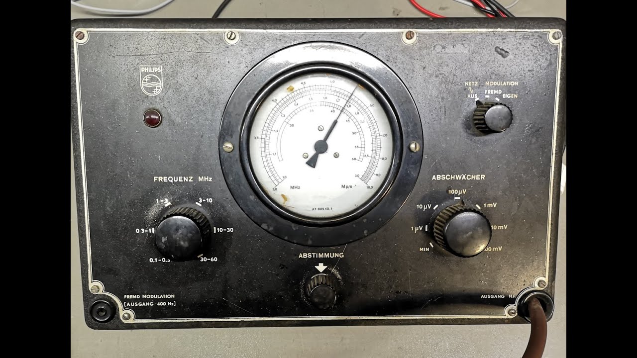 Генератор Philips GM2882 HF 1947-49, тест, ремонт, разборка