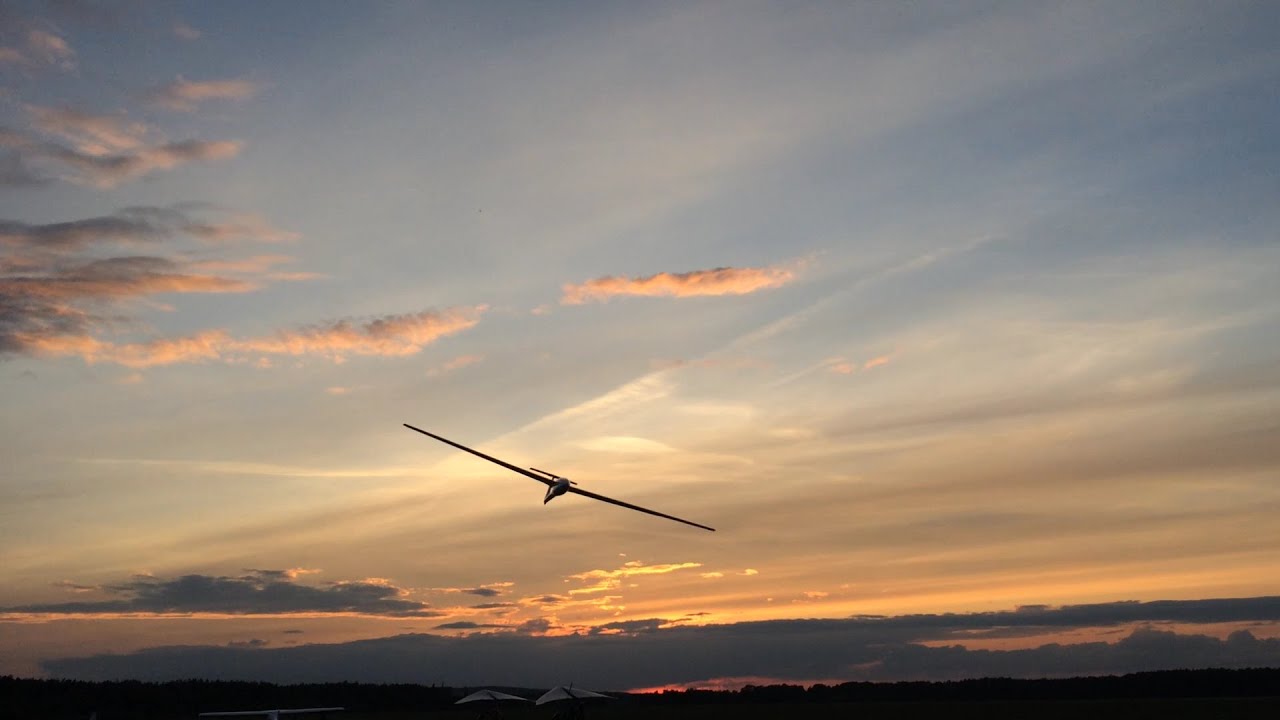 Glider Low Pass During Sunset