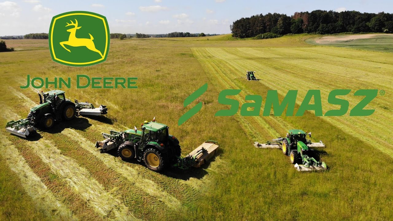 Zielone Żniwa 2021 na Dużą skalę 2x JohnDeere vs 5x Samasz