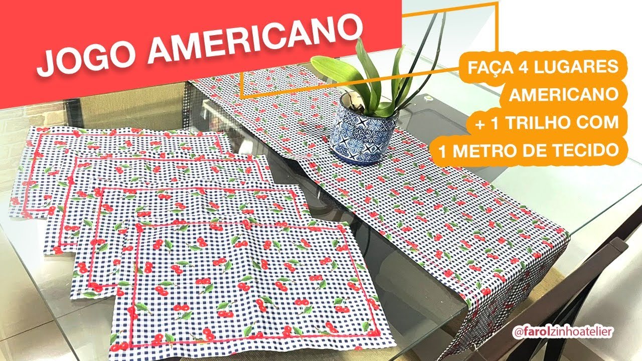 JOGO AMERICANO COM ACABAMENTO EM ZIGUE-ZAGUE | Aprenda a fazer canto mitrado rápido e simples