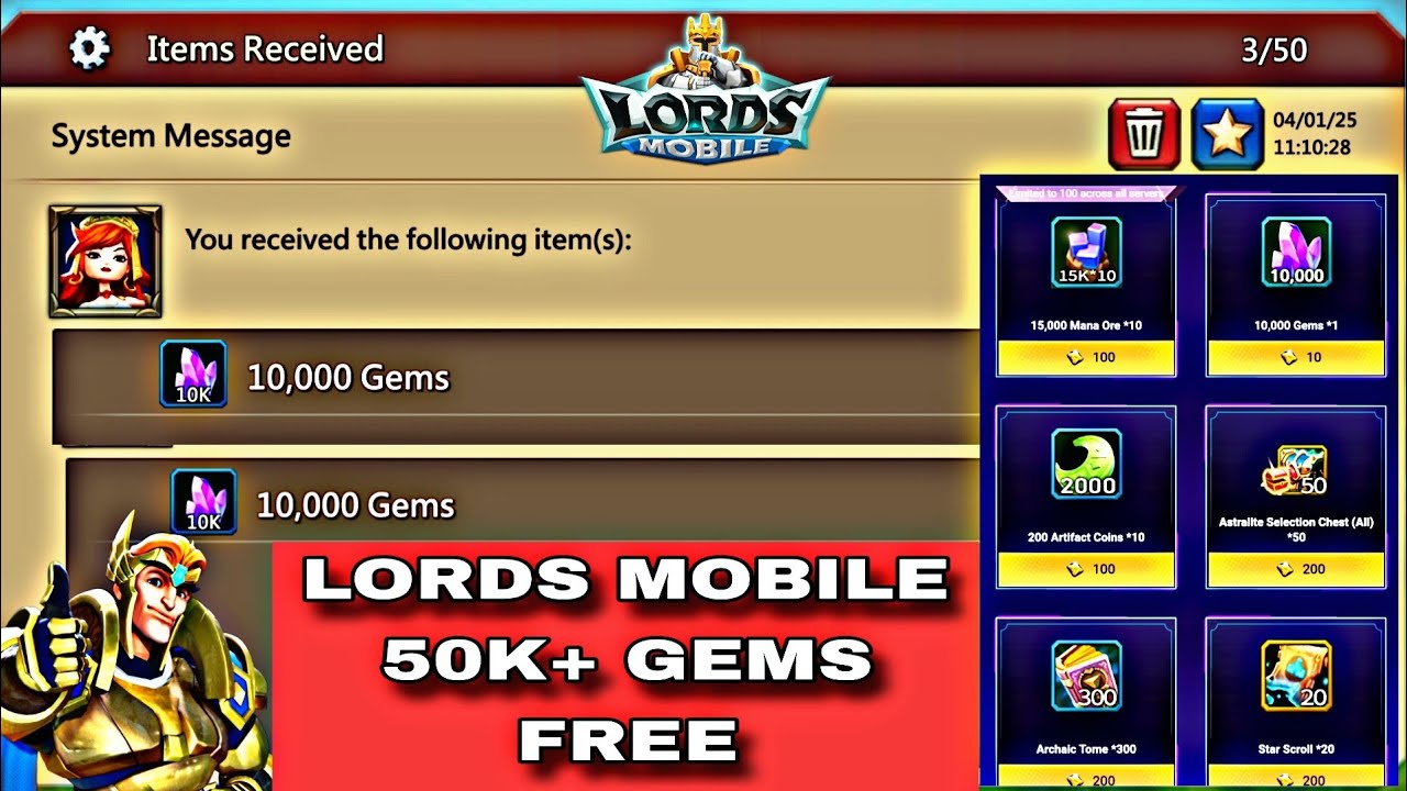 Lords Mobile - Collect Free Gems from Creator Turf Event By CAPTAIN ARMY #lordsmobile