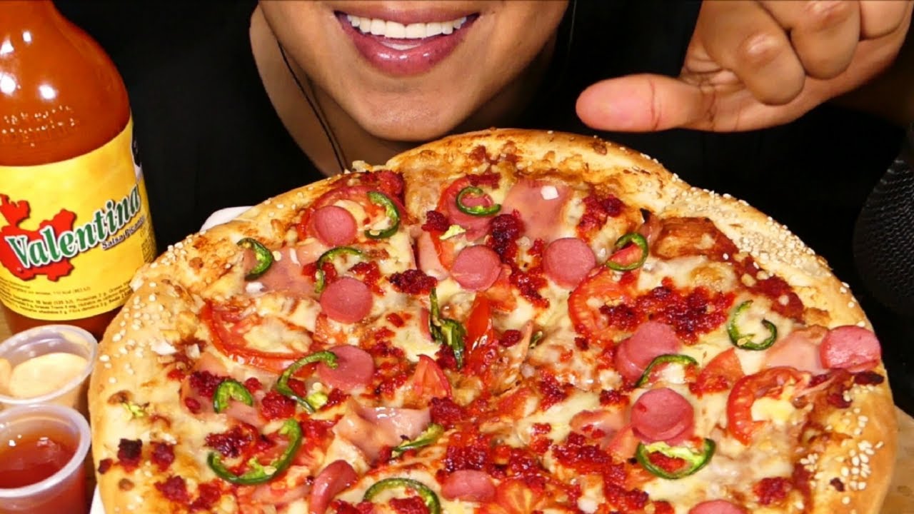 ASMR COMIENDO PIZZA MEXICANA 🍕🇲🇽