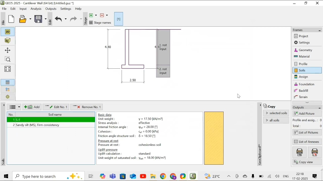 GEO5 Cantilever Wall Tutorial