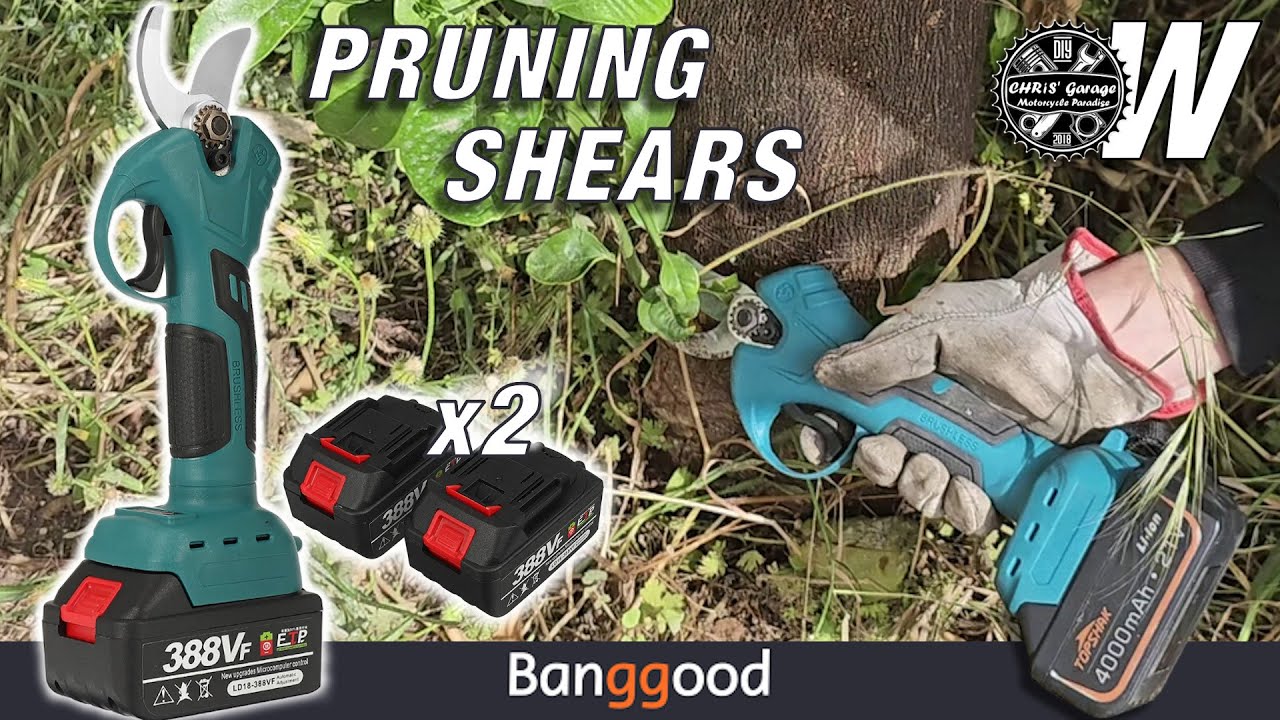 BANGGOOD VIOLEWORKS 21V Cordless Electric Scissors, Pruning Shears, CUTTING TEST