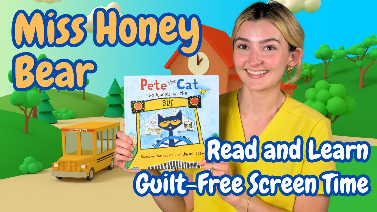 Pete the Cat: The Wheels on the Bus | Gentle Read-Aloud by a Speech Therapist for Early Language
