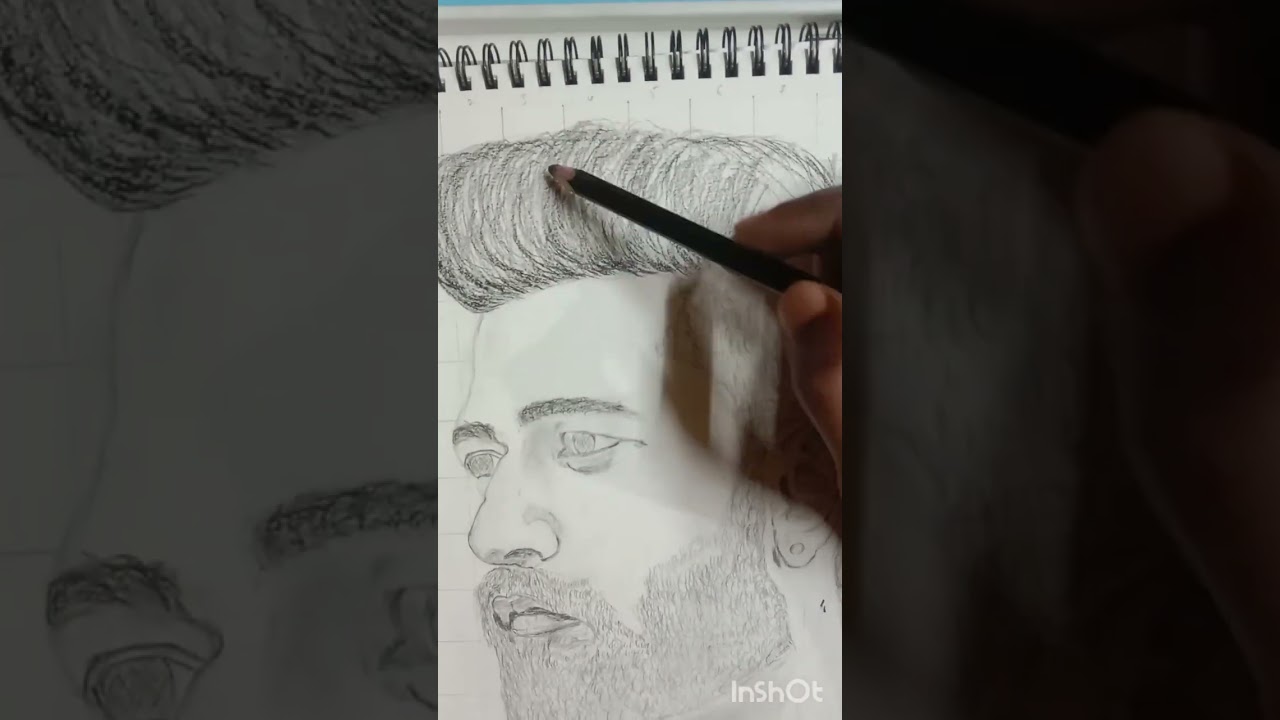 Charcoal Pencil drawing for men full video 📷 