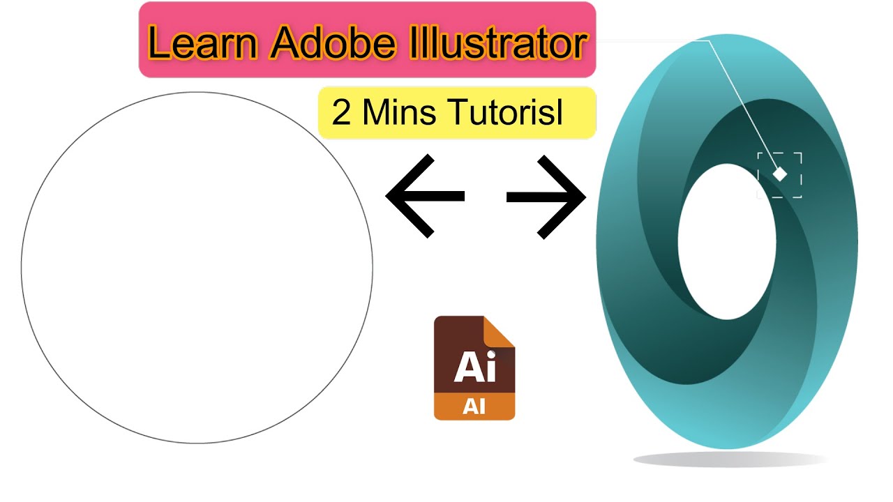 How to Create Gradient Logo Design in Adobe Illustrator CC 2023 |  Illustrator Tutorials #logos