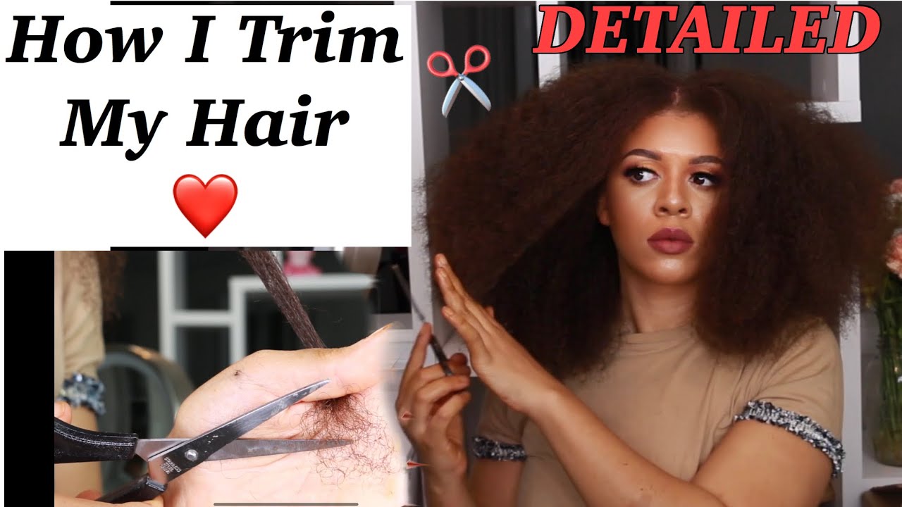 How I Trim My Natural Hair ❤️Very DETAILED | NO HEAT NEEDED