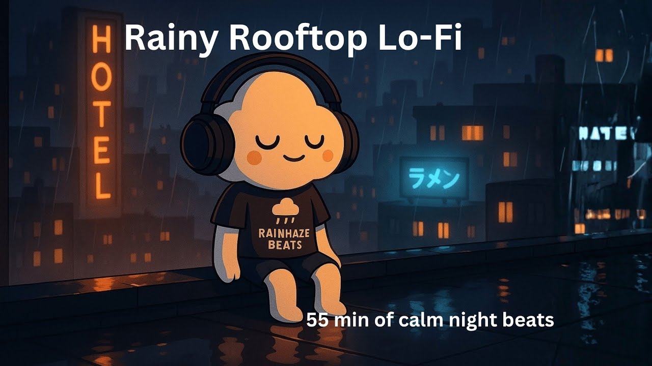 🌧️ Rainy Rooftop Lo-Fi &mdash; 55 Min Chill Beats to Study, Relax & Sleep